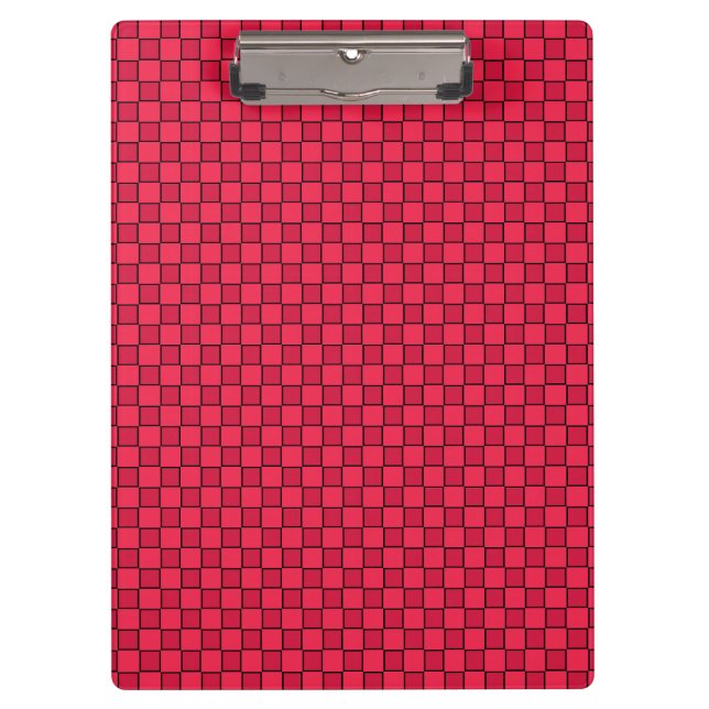 Red Black Checkerboard Klemmbrett (Vorderseite)