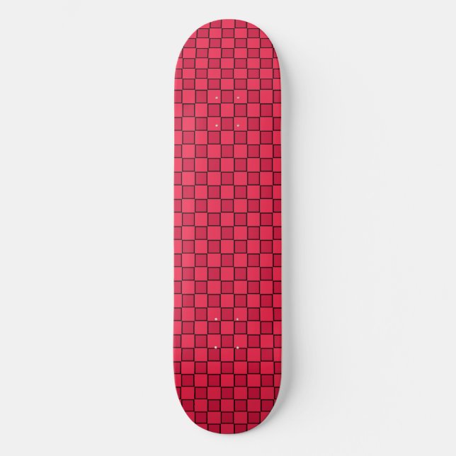Red Black Checkerboard Skateboard (Vorderseite)