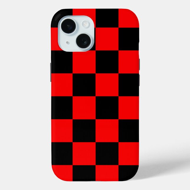 Red Black Checkered Karo Pattern Case-Mate iPhone Hülle (Rückseite)