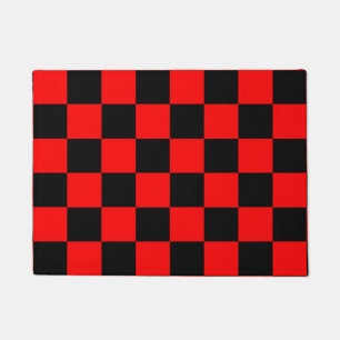 Red Black Checkered Karo Pattern Fußmatte