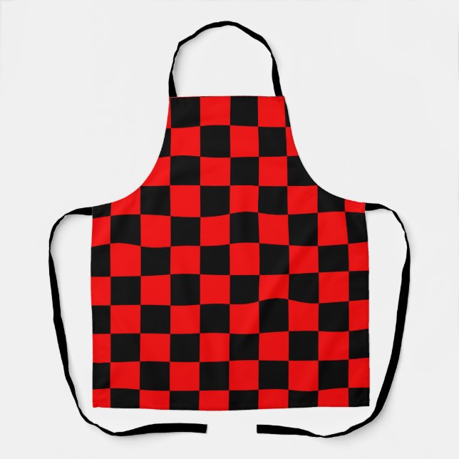 Red Black Checkered Karo Pattern Schürze (Vorderseite)