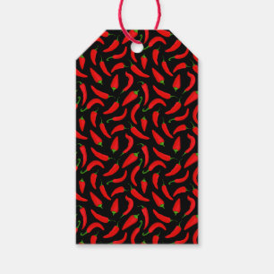 Red Black Chili Pepper Pattern Geschenkanhänger