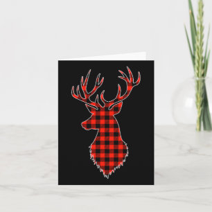 Red Black Christmas Buffalo Karierte Hirschtasche Karte