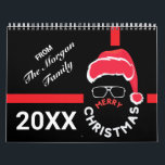 Red Black Christmas Holiday Party Kalender<br><div class="desc">Red Black Weihnachtsfeiertag Kalender.</div>