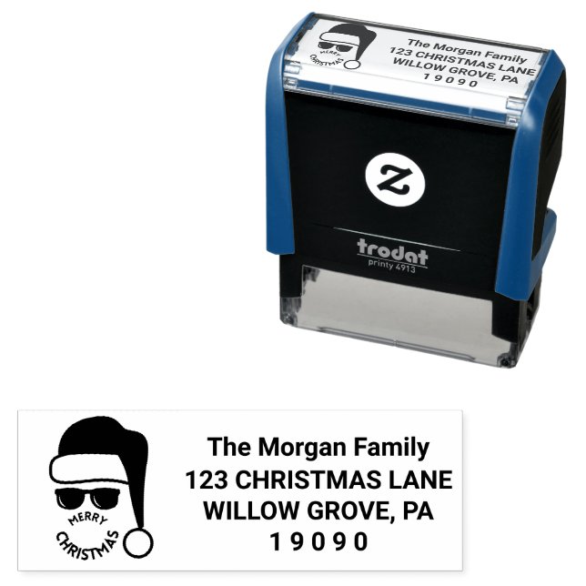 Red Black Christmas Holiday Party Permastempel (Beispiel)