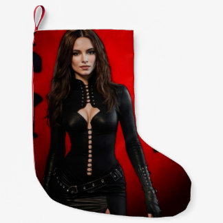Red Black christmas stocking Kleiner Weihnachtsstrumpf