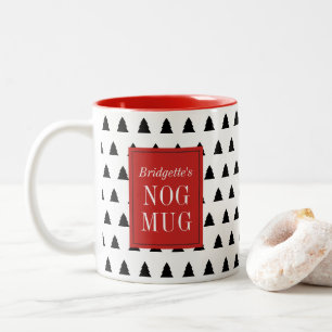 Red Black Christmas Tree Gemustert Personalisiert Zweifarbige Tasse