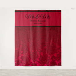 Red Black Christmas Wedding Winter Hintergrund Wandteppich