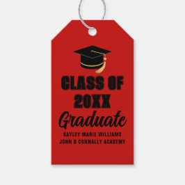 Red Black Class of 2026 Graduation Party Geschenkanhänger