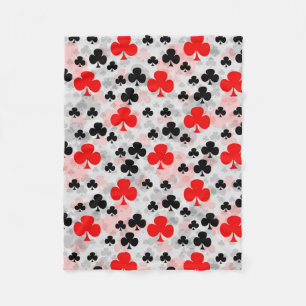 Red Black Clover Club Abstraktes Muster Fleecedecke
