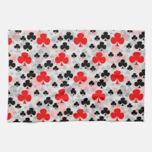 Red Black Clover Club Abstraktes Muster Geschirrtuch