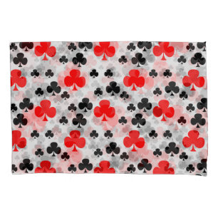 Red Black Clover Club Abstraktes Muster Kissenbezug