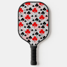 Red Black Clover Club Abstraktes Muster Pickleball Schläger