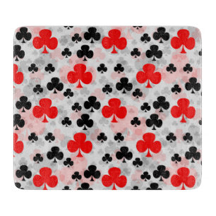 Red Black Clover Club Abstraktes Muster Schneidebrett