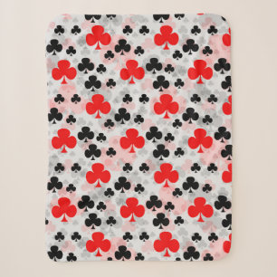 Red Black Clover Club Abstraktes Muster Sherpadecke