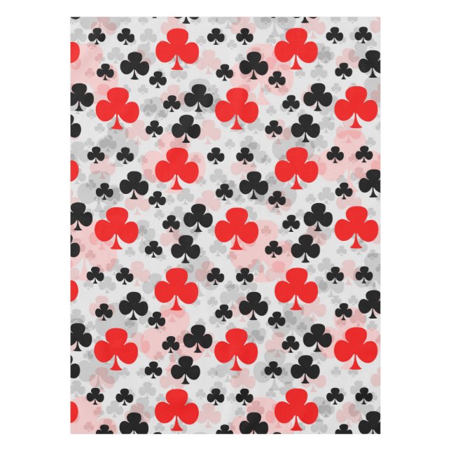 Red Black Clover Club Abstraktes Muster Tischdecke (Vorderseite)