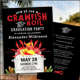 Red Black Crawfish Boil Abschluss GRILLEN Party Einladung
