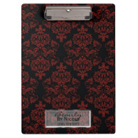 Red Black Damask Elegantes Chic Glam Personalisier