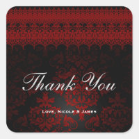 Red & Black Damask Gothic Dark Romantic Lace