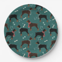 Red & Black Dobermans in Scarves Wintermuster
