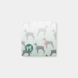 Red & Black Dobermans in Scarves Wintermuster Post-it Klebezettel