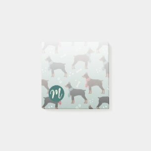 Red & Black Dobermans in Scarves Wintermuster Post-it Klebezettel