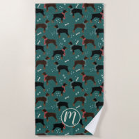 Red & Black Dobermans in Scarves Wintermuster