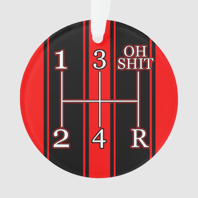 Red Black Dual Race Stripe Ornament (Vorderseite)
