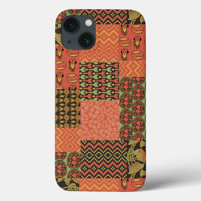 Red Black Egypbal Imitate Patchwork Case-Mate iPhone Hülle (Rückseite)