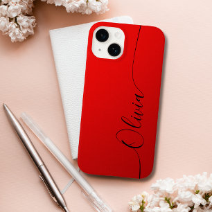 Red Black Elegance Calligraphy Script Name Case-Mate iPhone 14 Hülle