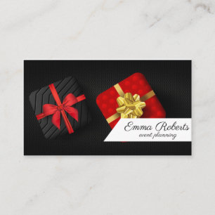 Red Black Event Planning Business Card Visitenkarte