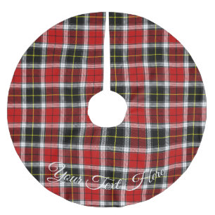 Red & Black Flannel Tartan Polyester Weihnachtsbaumdecke