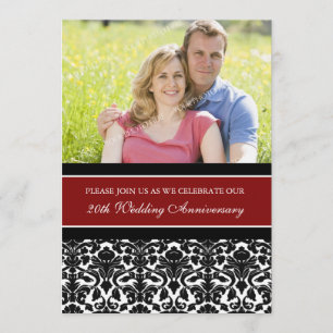 Red Black Foto 20-jährige Party Einladung