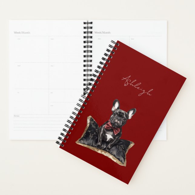Red Black Frenchie Dog Planer (Anzeige)