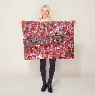 Red Black Geo Spritzer Abstrakt Fleece Blankon