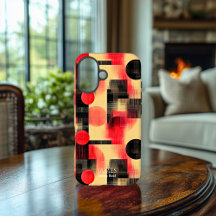 Red & Black Geometric Art Phone Case für iPhone