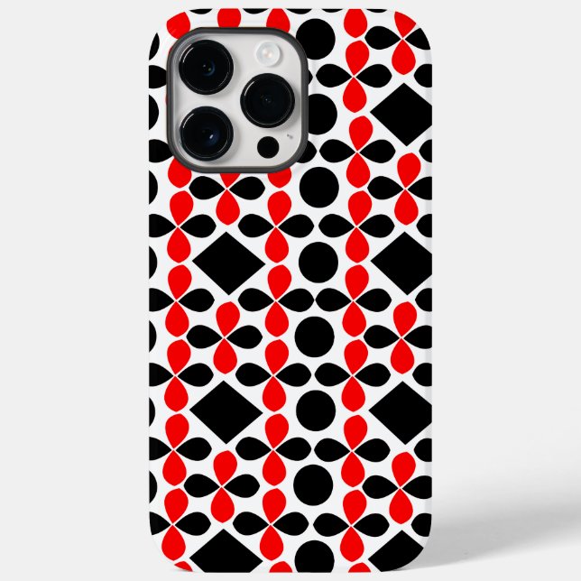 Red Black Geometric Case-Mate iPhone Hülle (Rückseite)