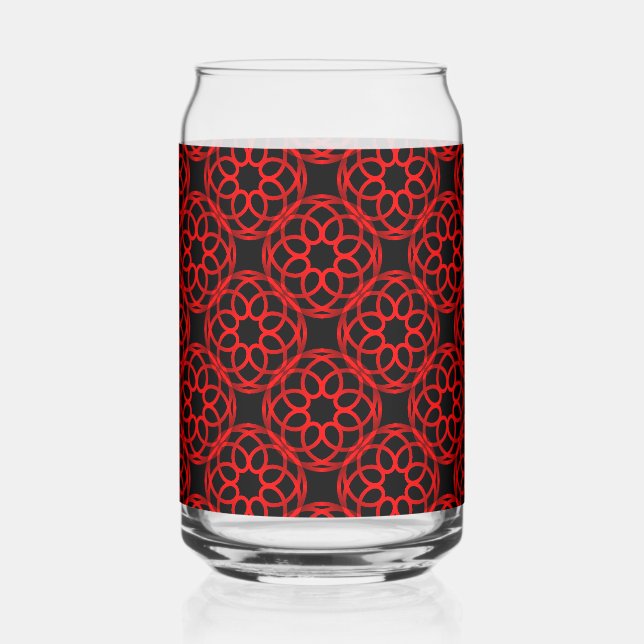 Red Black Geometric Seamless Pattern Dosenglas (Vorderseite)