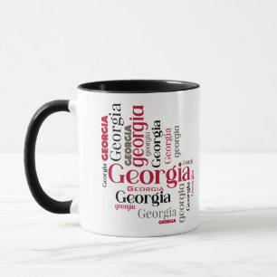 Red Black Georgia Word Art Tasse