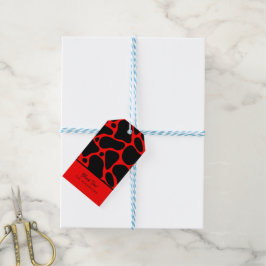 Red & Black Giraffe Muster Geschenkanhänger