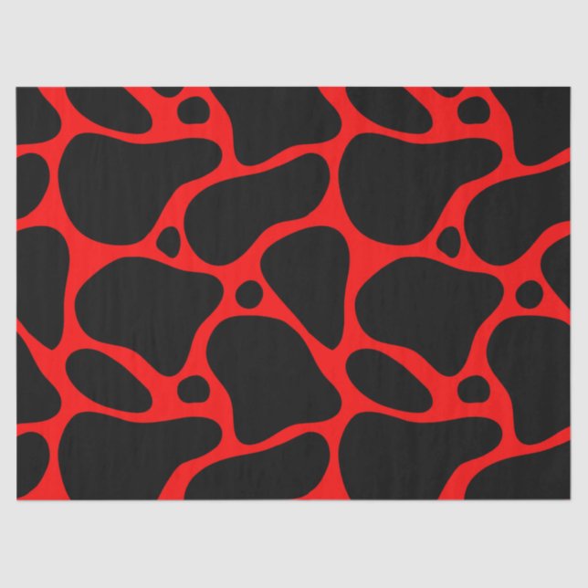 Red & Black Giraffe Muster Seidenpapier (Vorderseite)