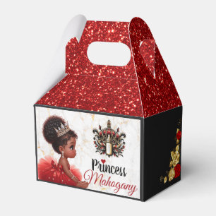 Red Black Gold African Princess Royal Baby Dusche Geschenkschachtel