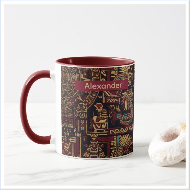 Red Black & Gold Aztec Inspired Design Tasse (Von Creator hochgeladen)