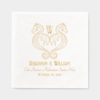 Red Black Gold Dragon Monogram Fantasy Wedding
