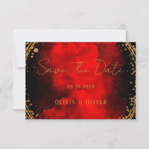Red Black Gold Geometric Wedding speichert das Dat Save The Date