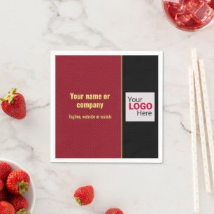 Red, Black & Gold Smart Strip - eigenes Logo hinzu Serviette