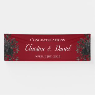 Red Black Gothic Rose Elegante Hochzeit Banner