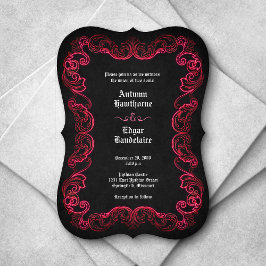 Red Black Gothic Wedding Einladung
