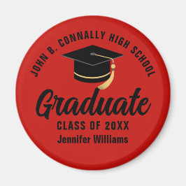 Red Black Graduate Custom Graduate Party Magnet