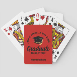 Red Black Graduate Custom Graduation Spielkarten